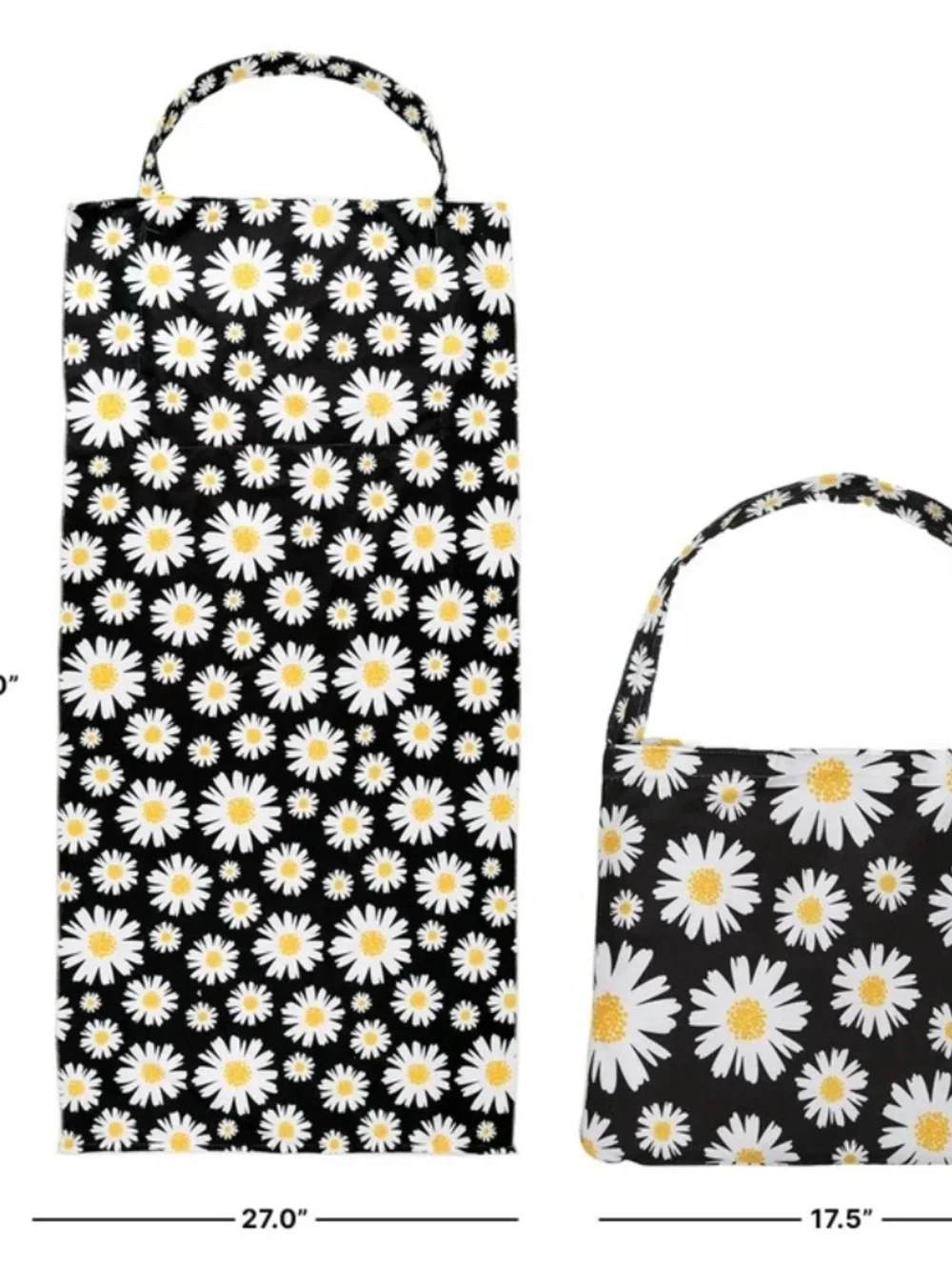 Daisy Print Black 2 in 1 Beach Towel - Women Swim